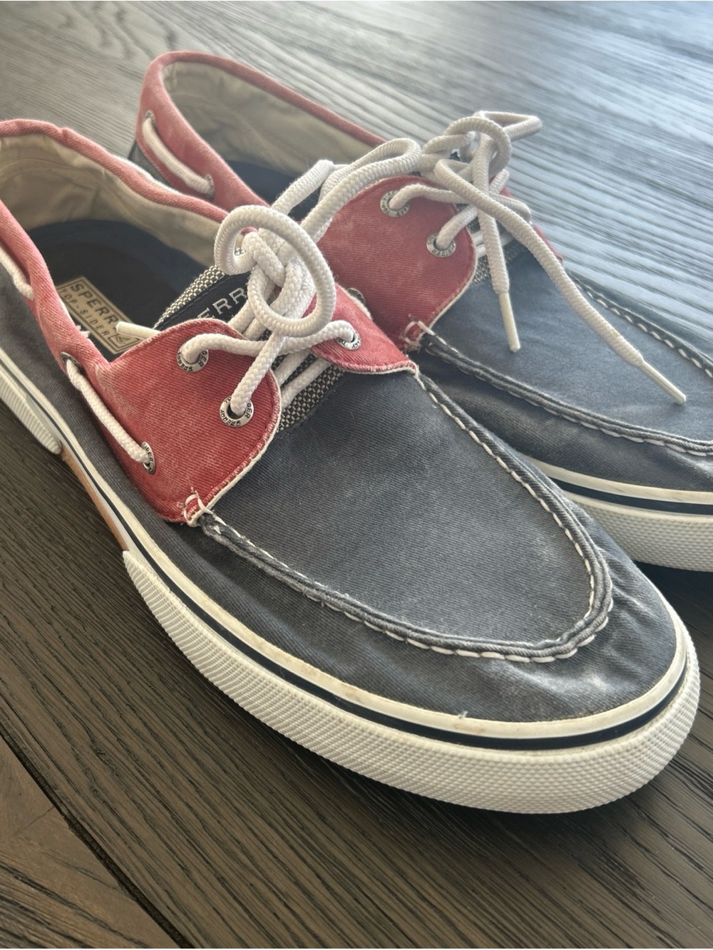 Men’s SPERRY Top-siders Boat Shoes Red/White/Blue Size 13M